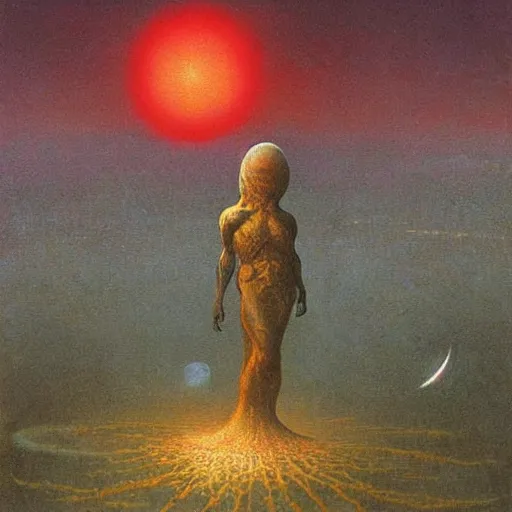 Prompt: A planet being destroyed, style of beksinski