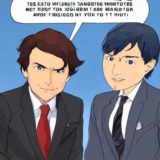 Image similar to tucker carlson runs fox news ， by makoto shinkai