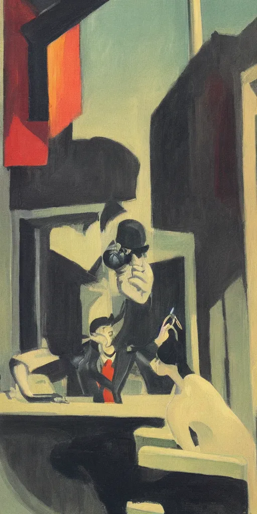 Image similar to a sinister loose brushwork gouache painting of a dieselpunk monster by edward hopper in the style of art - nouveau art, very, very aesthetic