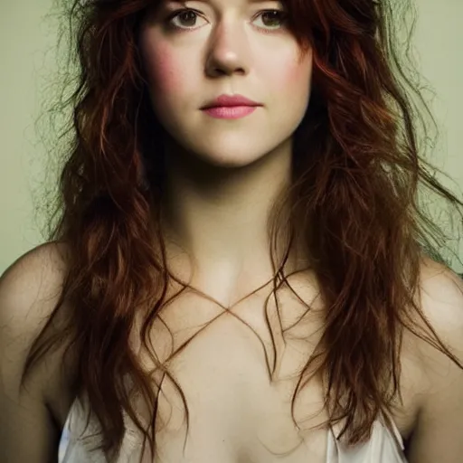 Image similar to a masterpiece portrait photo of a beautiful young woman who looks like a manic pixie dream girl mary elizabeth winstead, symmetrical face