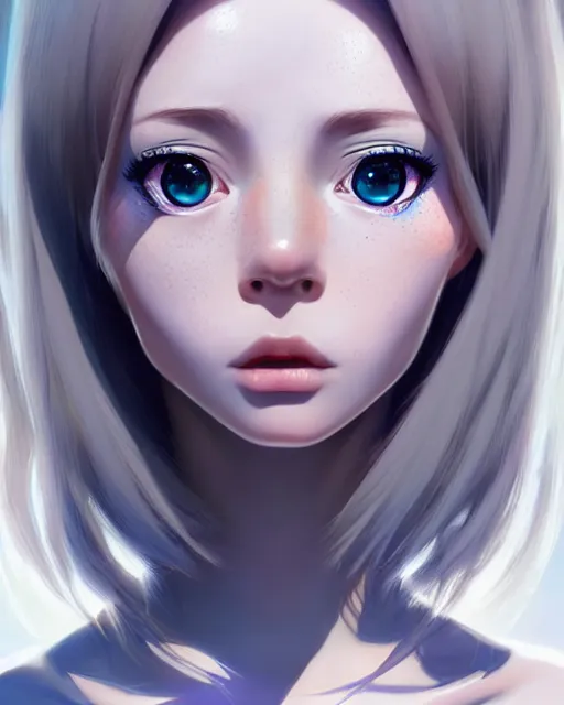 Prompt: portrait Anime space cadet girl, cute-fine-face, pretty face, realistic shaded Perfect face, fine details. Anime. realistic shaded lighting by Ilya Kuvshinov Giuseppe Dangelico Pino and Michael Garmash and Rob Rey, IAMAG premiere, aaaa achievement collection, elegant freckles, fabulous, eyes open in wonder, grey hair, elvish