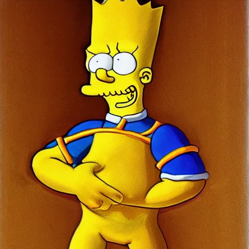 Image similar to Bart Simpson painted by Leonardo da Vinci