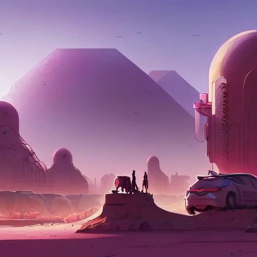 Image similar to professional concept art of an desert city in a cool color palette by artgerm and greg rutkowski. an intricate, elegant, highly detailed digital painting, concept art, smooth, sharp focus, illustration, in the style of simon stalenhag, wayne barlowe, and igor kieryluk.