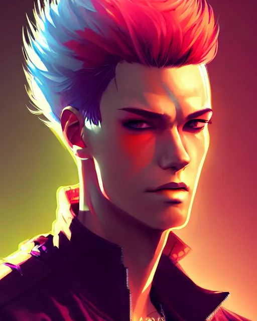 Image similar to portrait of a male punk, street clothes, cyberpunk 2 0 7 7, face like ester exposito, blonde shinkai makoto studio ghibli studio key hideaki anno sakimichan stanley artgerm lau rossdraws james jean marc simonetti elegant highly detailed digital painting artstation pixiv