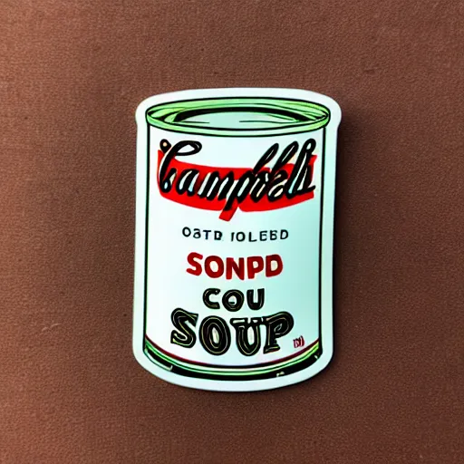 Image similar to cute campbell's soup by warhol sticker