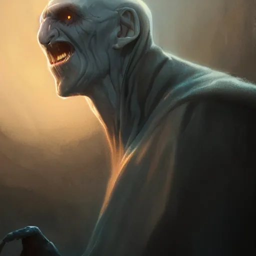 Image similar to Voldemort,Greg rutkowski, Trending artstation, cinematográfica, digital Art