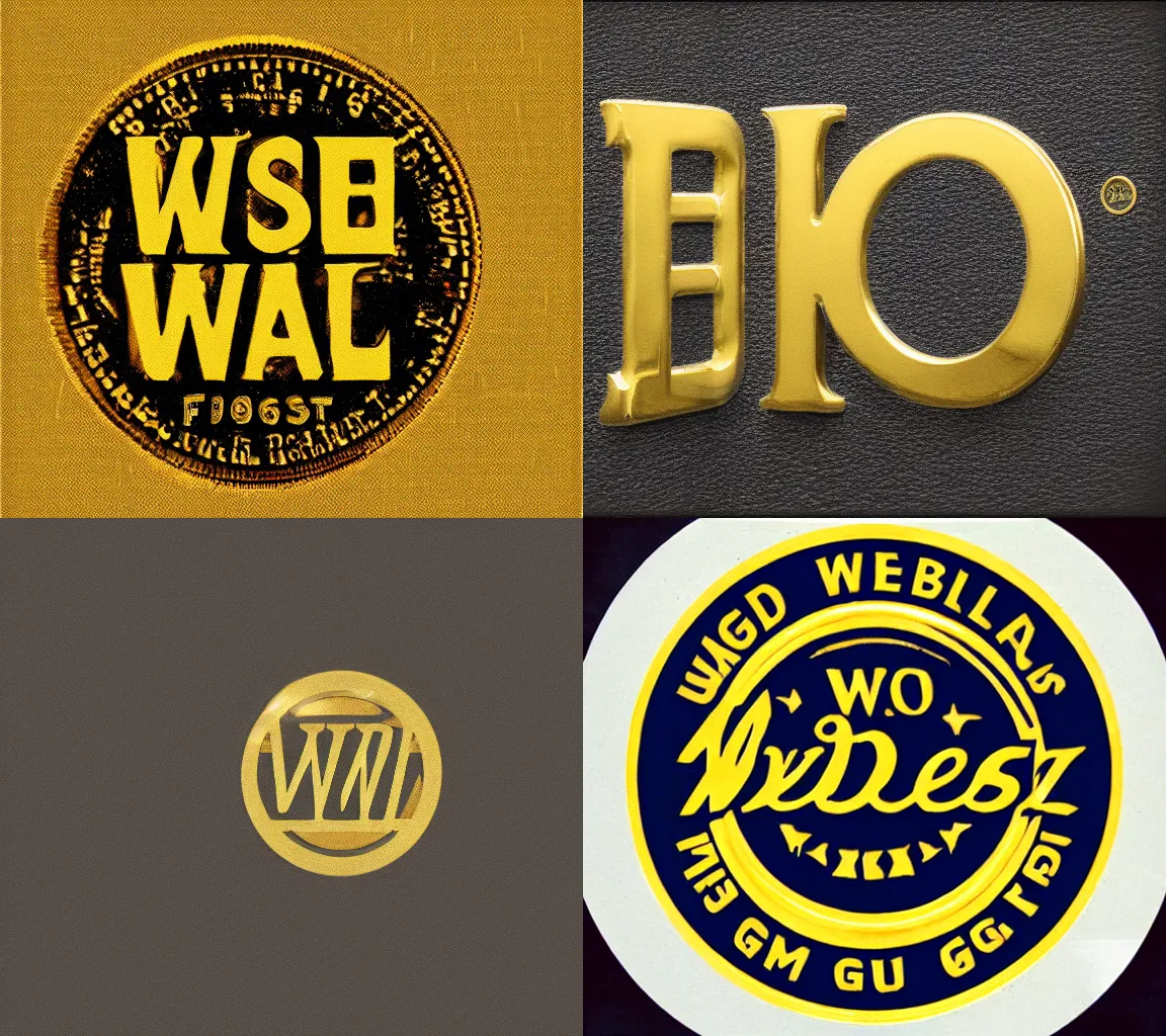 Prompt: WSB logo made of gold, film photo, grainy, high detail, high resolution