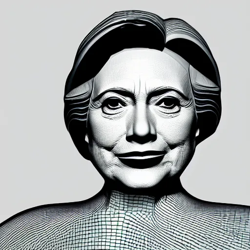 Prompt: low polygon 3 d model of hillary clinton's face, floating in outer space, rendered on the nintendo 6 4
