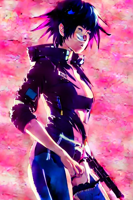 Image similar to a ultradetailed beautiful panting of motoko kusanagi wearing a jacket, by conrad roset, greg rutkowski and makoto shinkai, trending on artstation