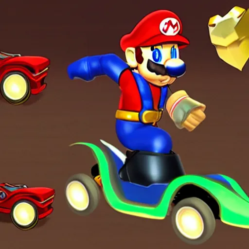 Image similar to Thor as a Mario Kart character,