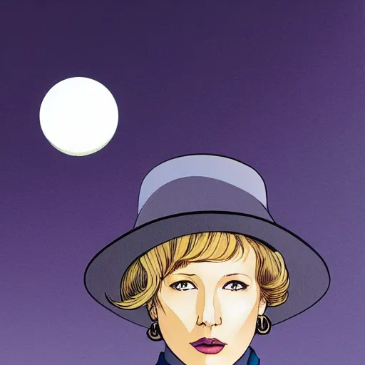 Image similar to kelly reilly retro minimalist portrait! moebius starwatcher comic by jean giraud, portrait 8 k