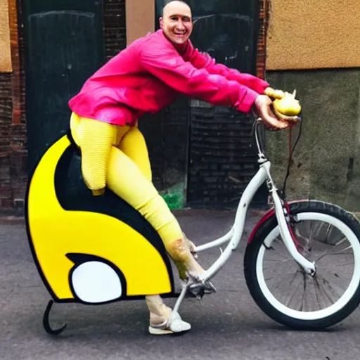 Image similar to a banana on a bike