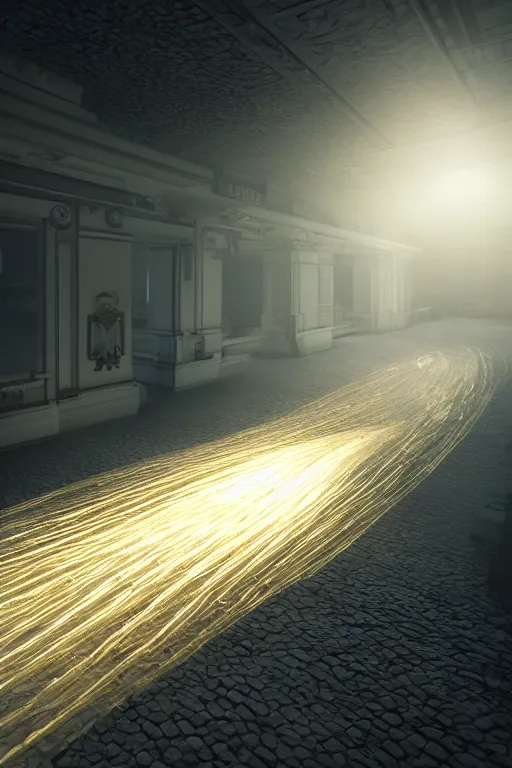 Image similar to simple light streaks and ornate flowing light streams, unreal engine