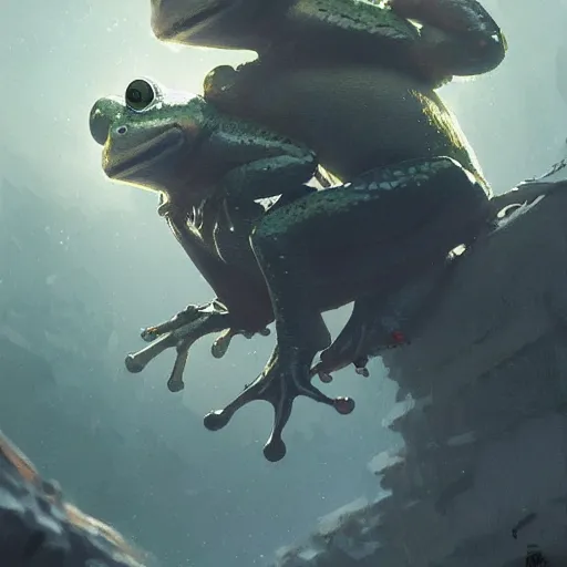 Image similar to 🐸digital Art, Greg rutkowski, Trending artstation, cinematic