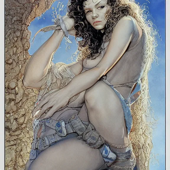 Image similar to a highly detailed portrait in the style of michael whelan and in the style of milo manara.