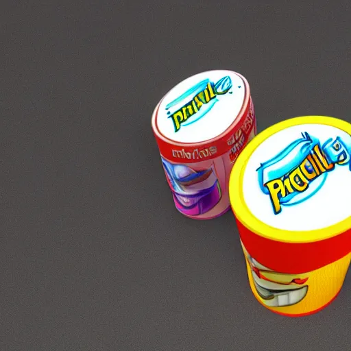 Image similar to the new futuristic Pringles logo, 3d render