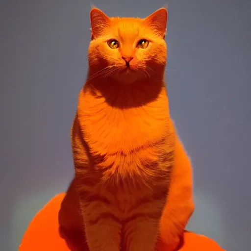 Image similar to an [ [ [ [ orange ] ] ] ] kitty front view