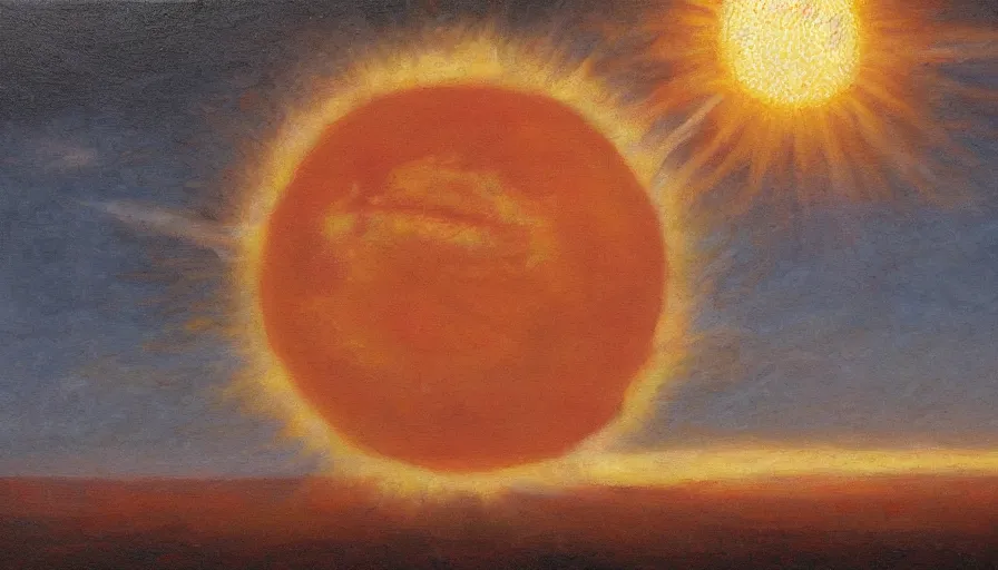 Image similar to the sun being blocked, seen from earth, oil painting