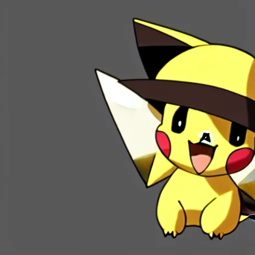 Prompt: Pichu from Pokemon wearing a straw hat by Ken Sugimori, anime, artstation