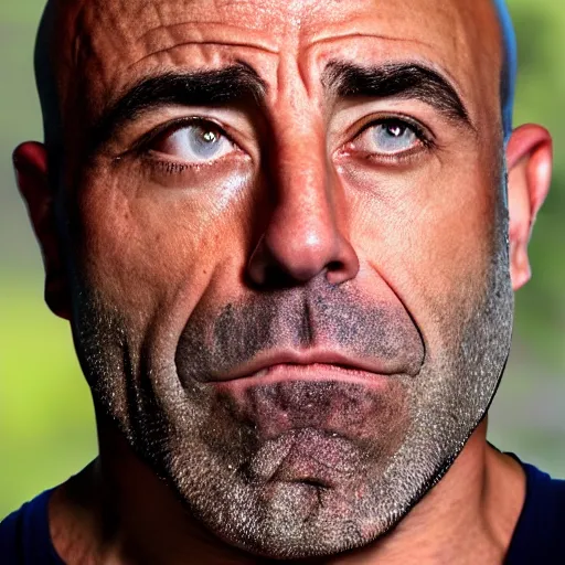 Image similar to joe rogan's face as the sun shining down on little caveman, intricate, elegant, highly detailed, smooth, sharp focus, 4 k, 8 k uhd, realistic, great detail