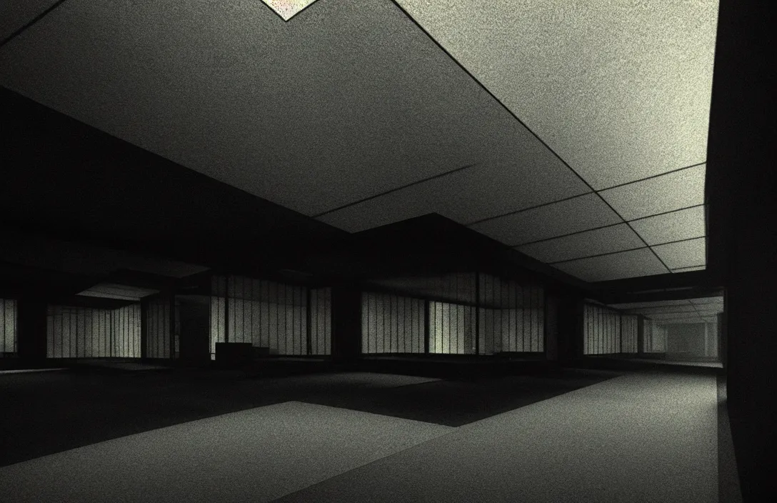 Prompt: line density is used for rendering light and shadow. intact flawless ambrotype from 4 k criterion collection remastered cinematography gory horror film, ominous lighting, evil theme wow photo realistic postprocessing implied lines building by mies van der rohe render by christopher soukup