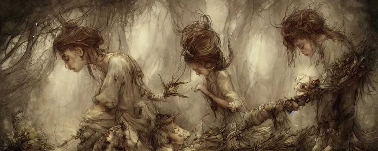 Image similar to fairytale by jean - baptiste monge, masterpiece, muted colors