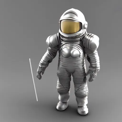 Image similar to knight in spacesuit, 3 d render, cute