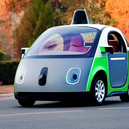 Prompt: weaponized self driving car by google