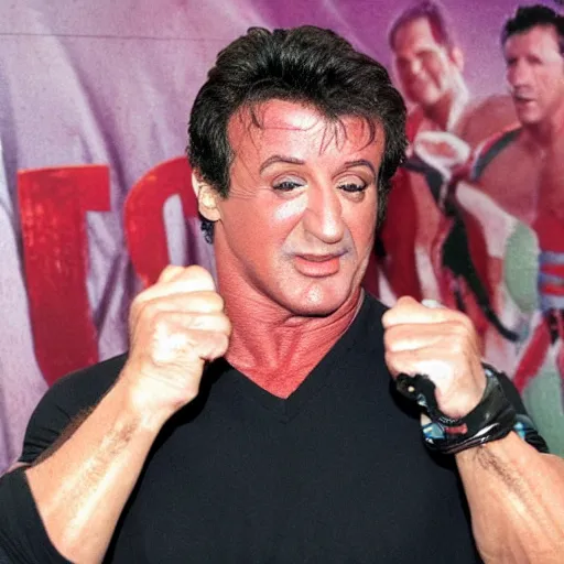 Prompt: sylvester stallone as robin williams