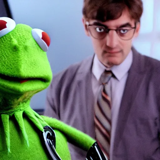 Image similar to photo of Kermit the frog as Doctor Octopus man in averngers movie