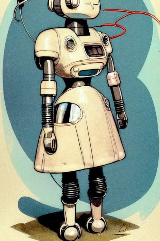 Image similar to ( ( ( ( ( 1 9 5 0 s retro future robot android 1 9 8 0 s robot animal maid. muted colors. ) ) ) ) ) by jean - baptiste monge!!!!!!!!!!!!!!!!!!!!!!!!!!!!!!