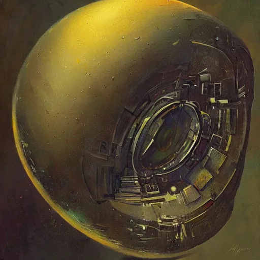 Prompt: a painting of an alien embryo by Maciej Rebisz and Max Ernst