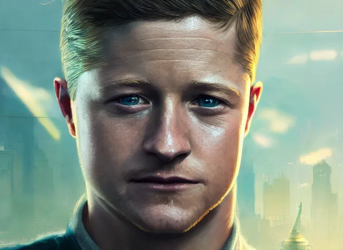 Image similar to highly detailed portrait of ben mckenzie, in detroit : become human, stephen bliss, unreal engine, fantasy art by greg rutkowski, loish, rhads, ferdinand knab, makoto shinkai and lois van baarle, ilya kuvshinov, rossdraws, tom bagshaw, global illumination, radiant light, detailed and intricate environment