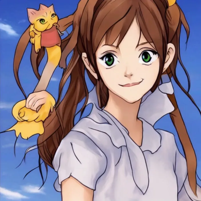 Image similar to emma watson as an anime catgirl