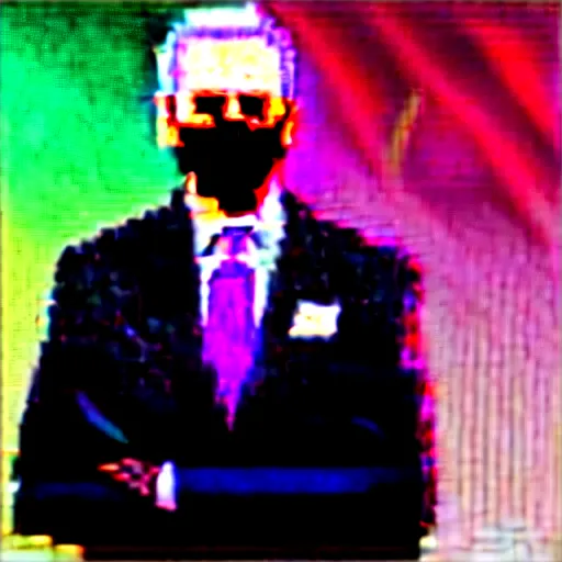 Prompt: grinning cyberpunk Joe Biden vaporwave aesthetic