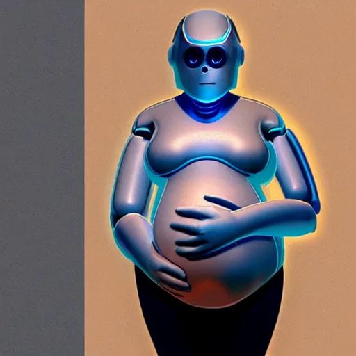 Image similar to “ultra realistic photography of Robot pregnant with a human”