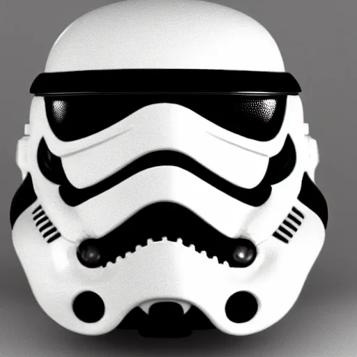 Prompt: a a new stormtrooper helmet. 3 d render.