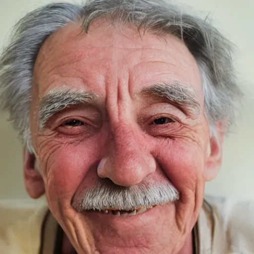 Image similar to shilouette of a smiling old man