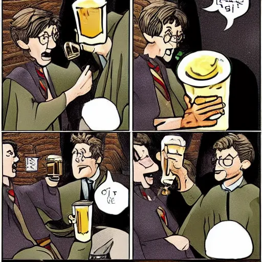 Image similar to harry potter discovers beer