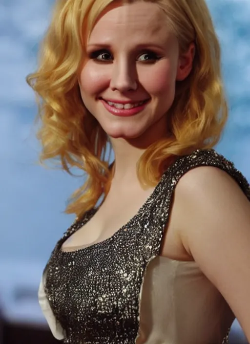 Image similar to photograph of a combination of kristen bell and christina hendricks