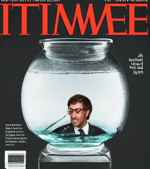 Prompt: TIME magazine presents a fish bowl as person of the year