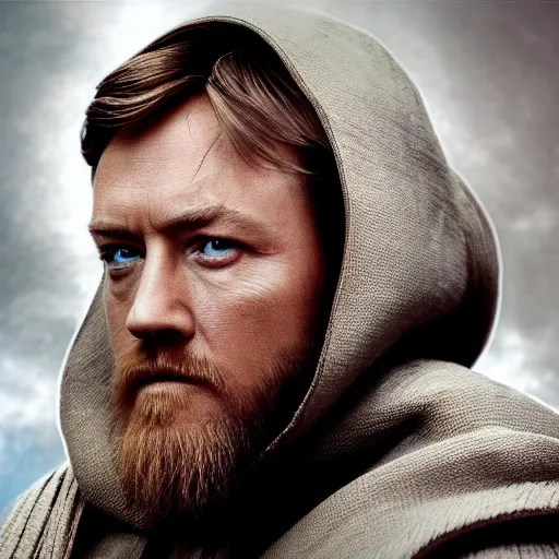 Image similar to obi wan kenobi is a member of the italian mafia, 4 k, detailed