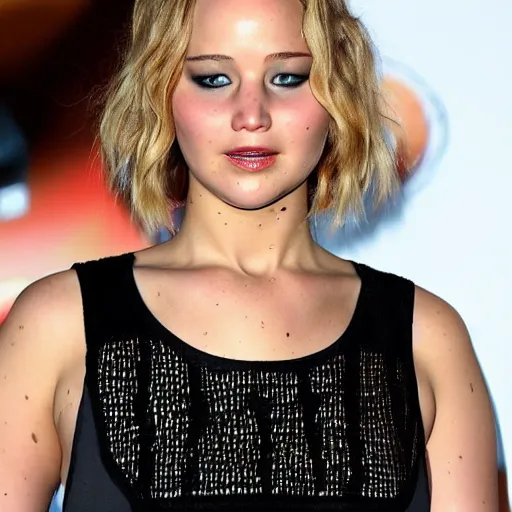 Image similar to candid photo of jennifer lawrence sad at age 2 4