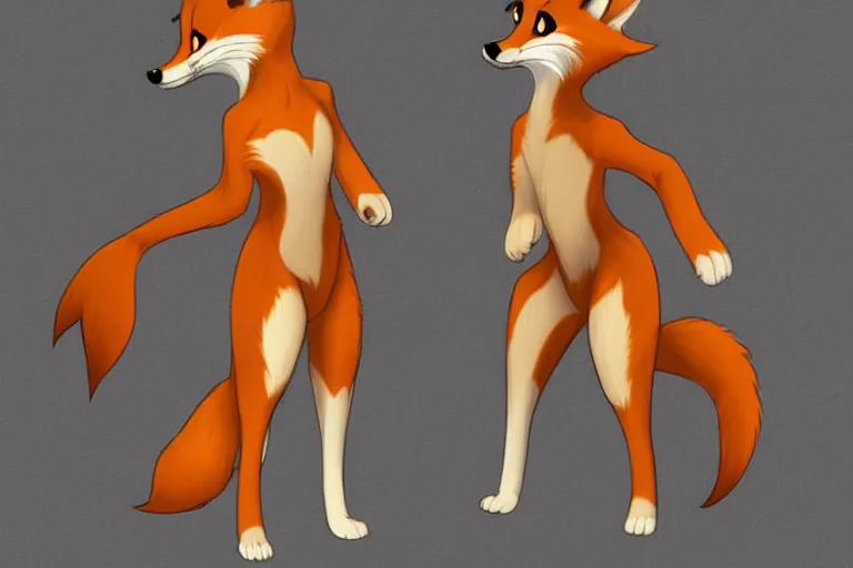 Image similar to an anthropomorphic fox, fursona!!! by don bluth, by kawacy, trending on artstation, full body