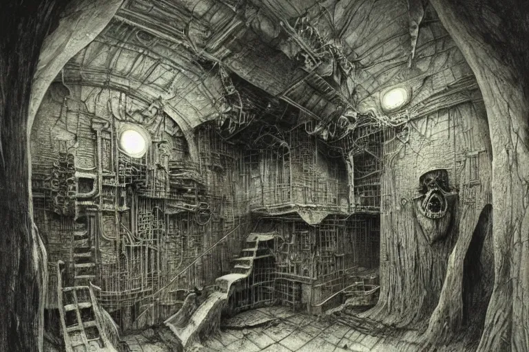 Image similar to salusa cecundus prison planet house corrino homeworld, by giger, dore, beksinski, retro sci - fi movie, highly detailed, photorealistic, 1 9 0 0 s photo