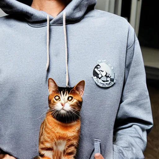 Prompt: cat with a hoodie