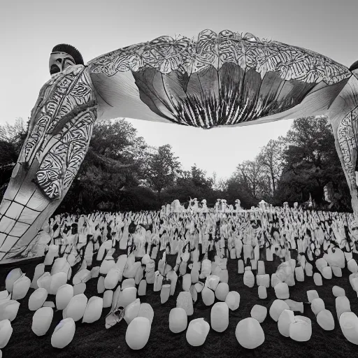 Prompt: chinese lantern festival, award winning black and white photography