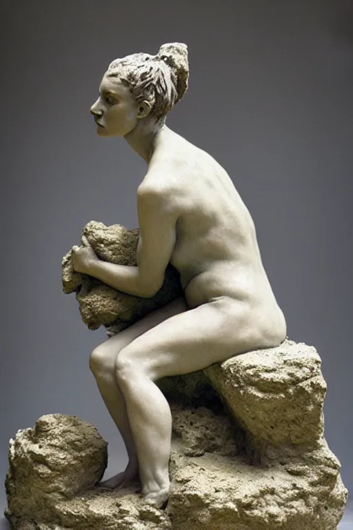 Image similar to sculpture humanity destroying planet earth by camille Claudel