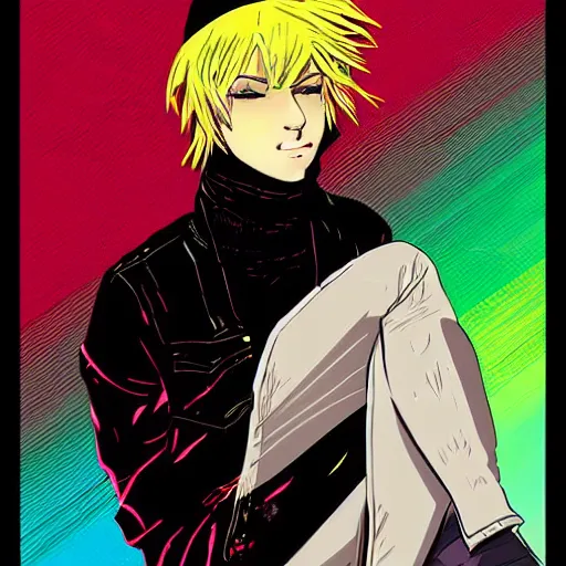 Image similar to a portrait of blonde male by hiroyuki takahashi color scheme, digital art