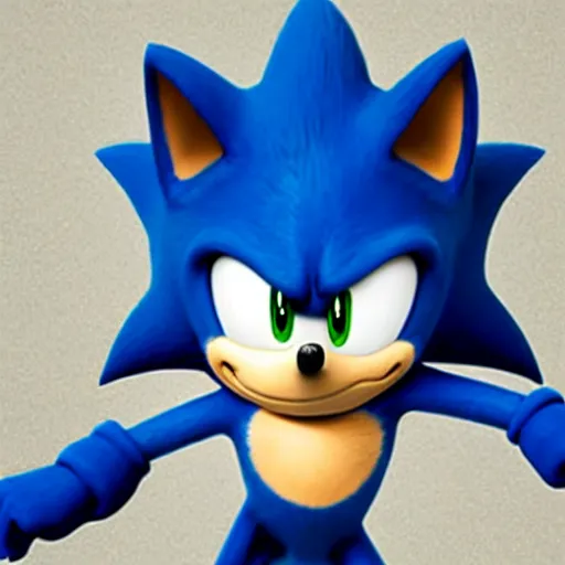 Prompt: a fusion of sonic the hedgehog and a hedge